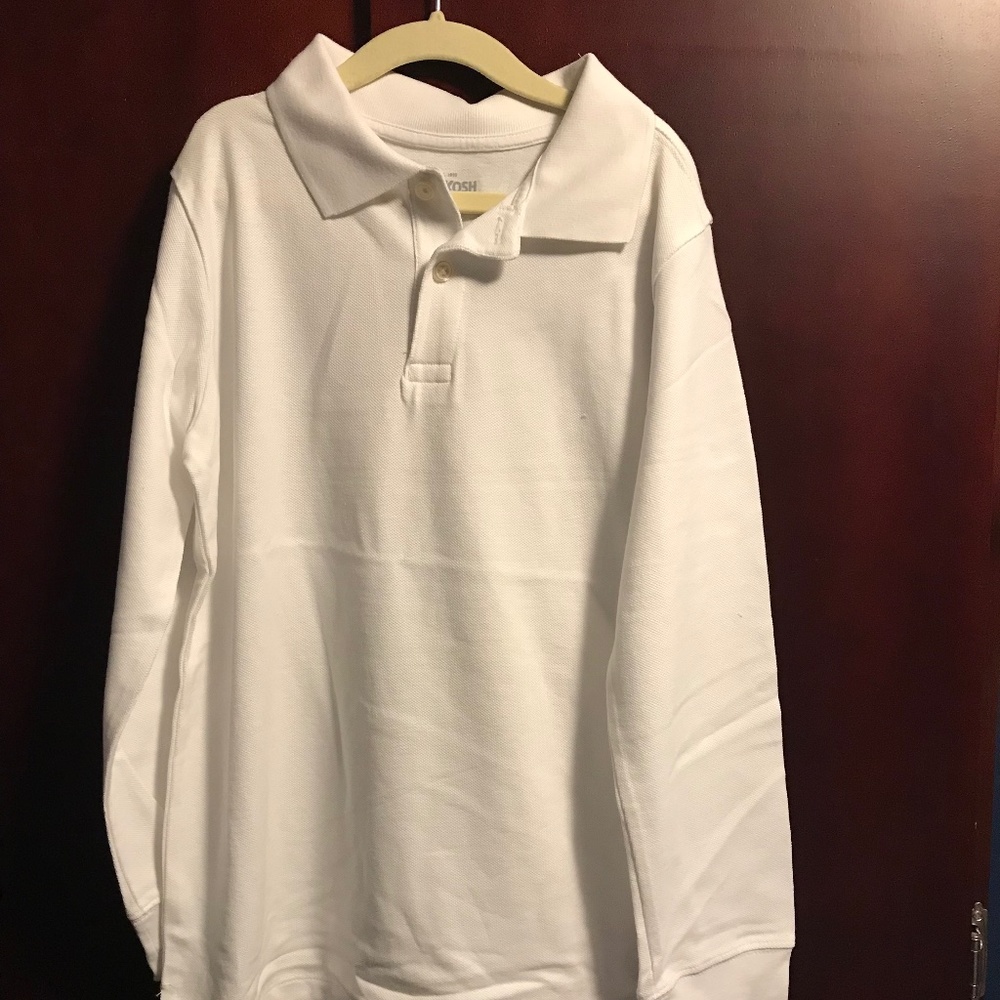 NWT OSHKOSH Boys white Polo size 12